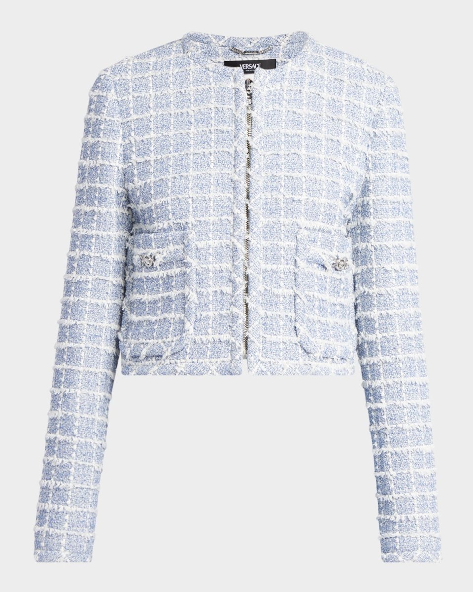 Boucle Windowpane Tweed Jacket